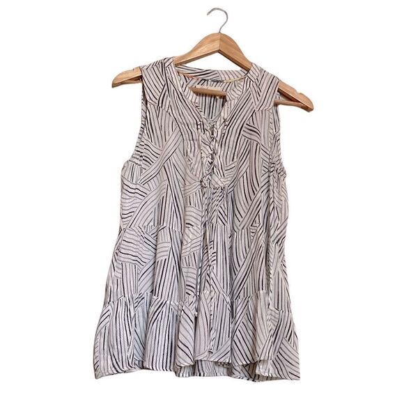 Anthropologie Floreat Lace Up Tank 4P - Picture 1 of 6